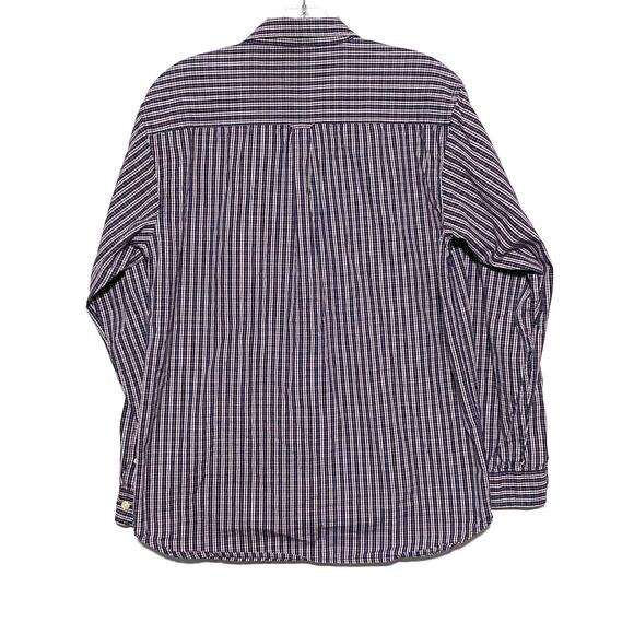 Nautica Button Down LS Dress Shirt Boys L 16-18 Preppy Red Blue Plaid Classic - Picture 2 of 6